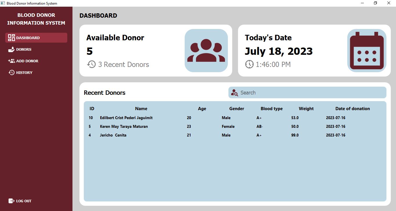 Blood Donor Information System Image